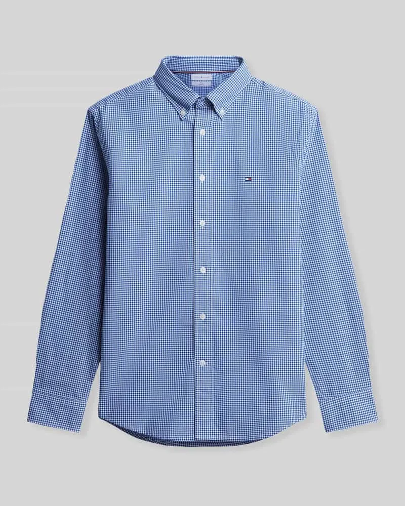 Tommy Hilfiger Regular Fit Freizeithemd mit Logo-Stitching Blau
