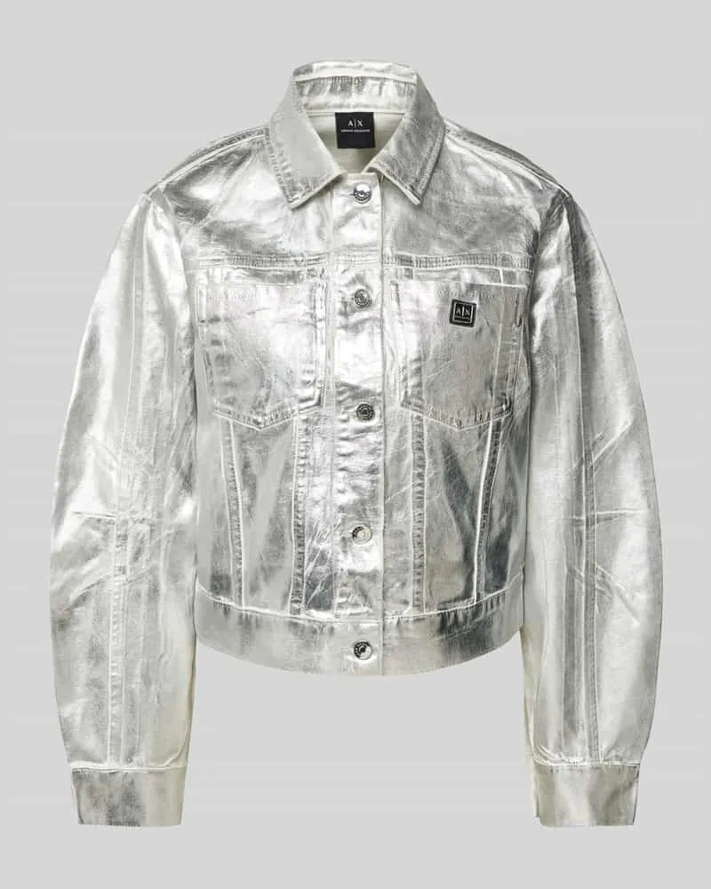 Armani Exchange Jacke mit Label-Badge Silber
