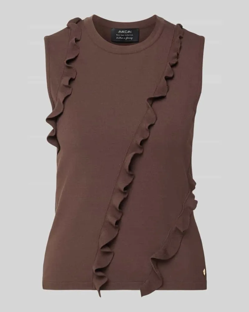 Marc Cain Regular Fit Top aus Viskose-Mix Dunkelbraun