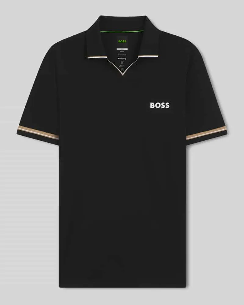 HUGO BOSS Slim Fit Poloshirt mit Label Print Modell 'PL_TOC SERVE 2 Black