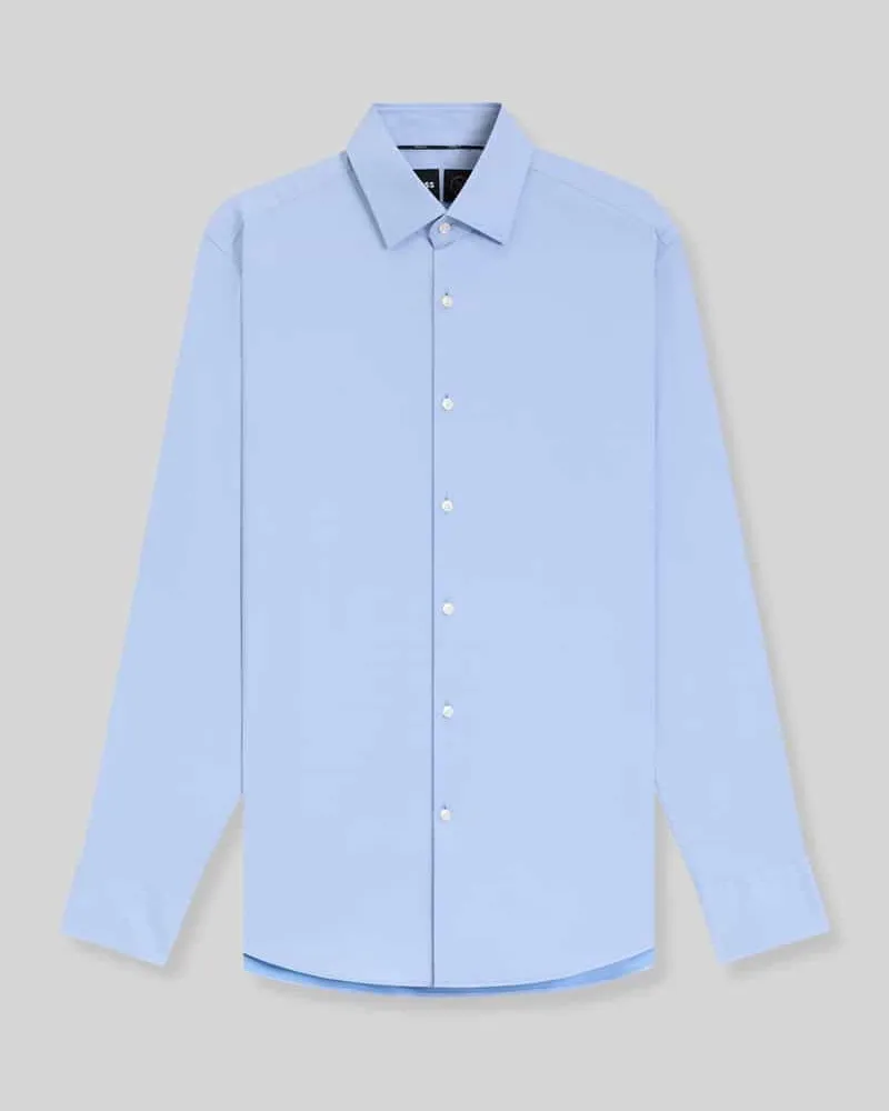 HUGO BOSS Slim Fit Businesshemd aus Stretch-Twill Modell 'P-HANK-KENT-C1-222 Bleu