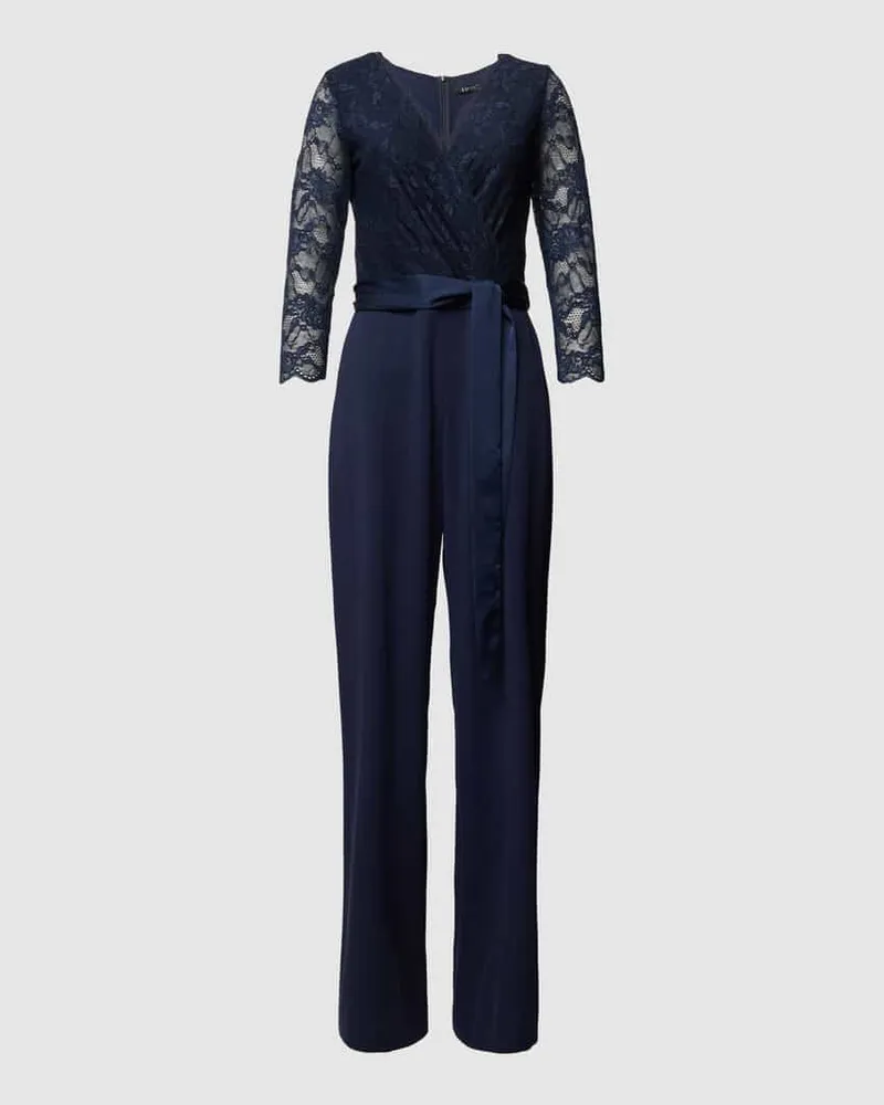 Swing Jumpsuit mit Spitzenbesatz Marine