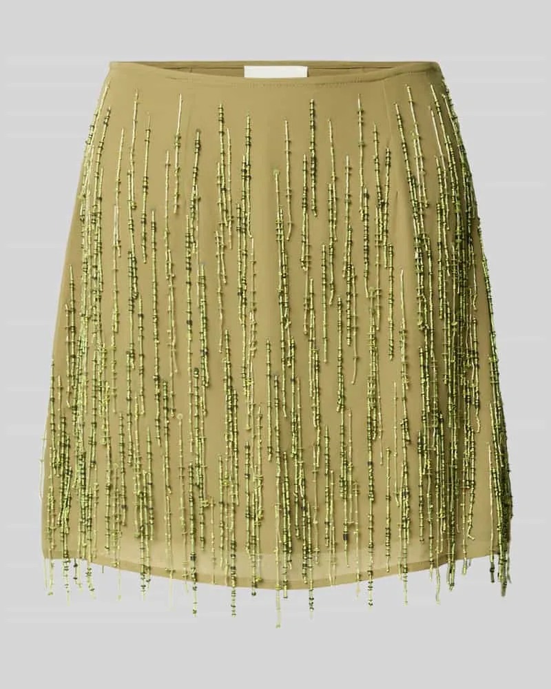 Topshop Minirock mit Perlen Modell 'RHEA Hellgruen
