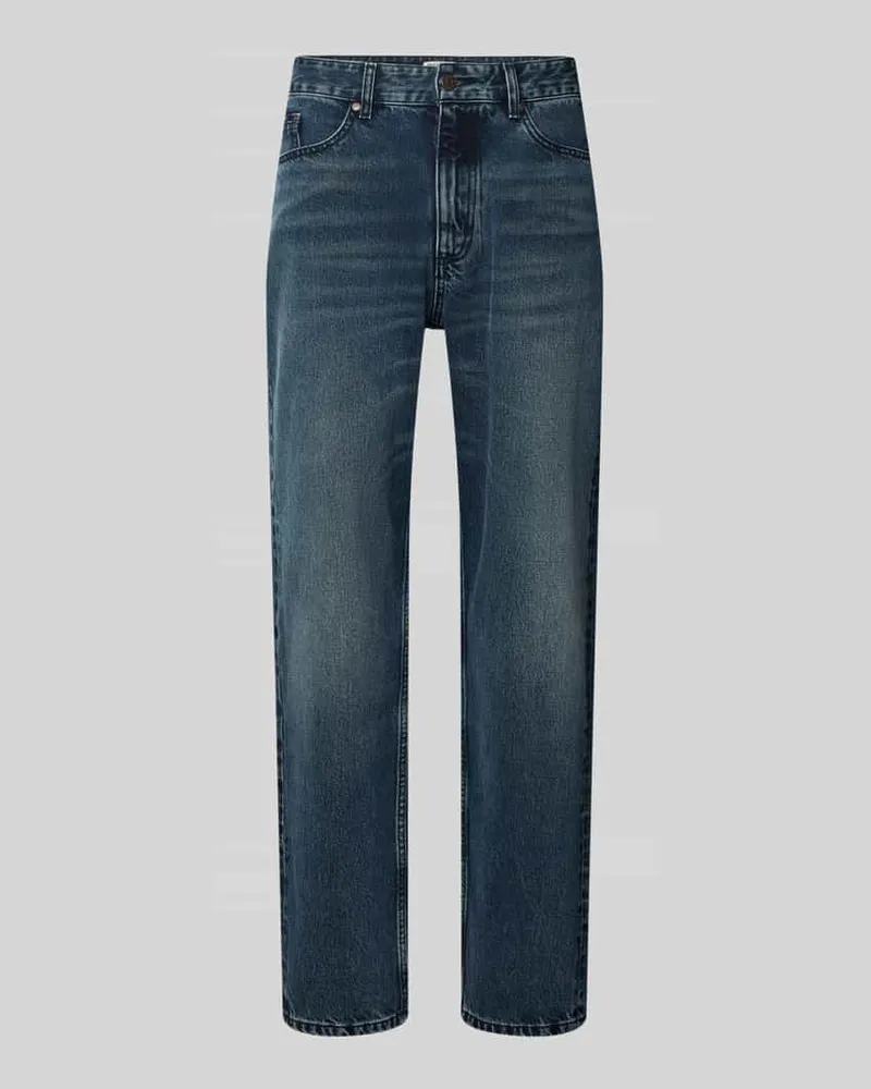 Marc O'Polo Tapered Loose Fit Jeans aus reiner Baumwolle Dunkelblau