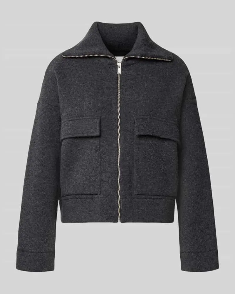 Armedangels Oversized Bomberjacke aus Baumwoll-Mix Modell 'COTTON-WOOL KNIT Anthrazit