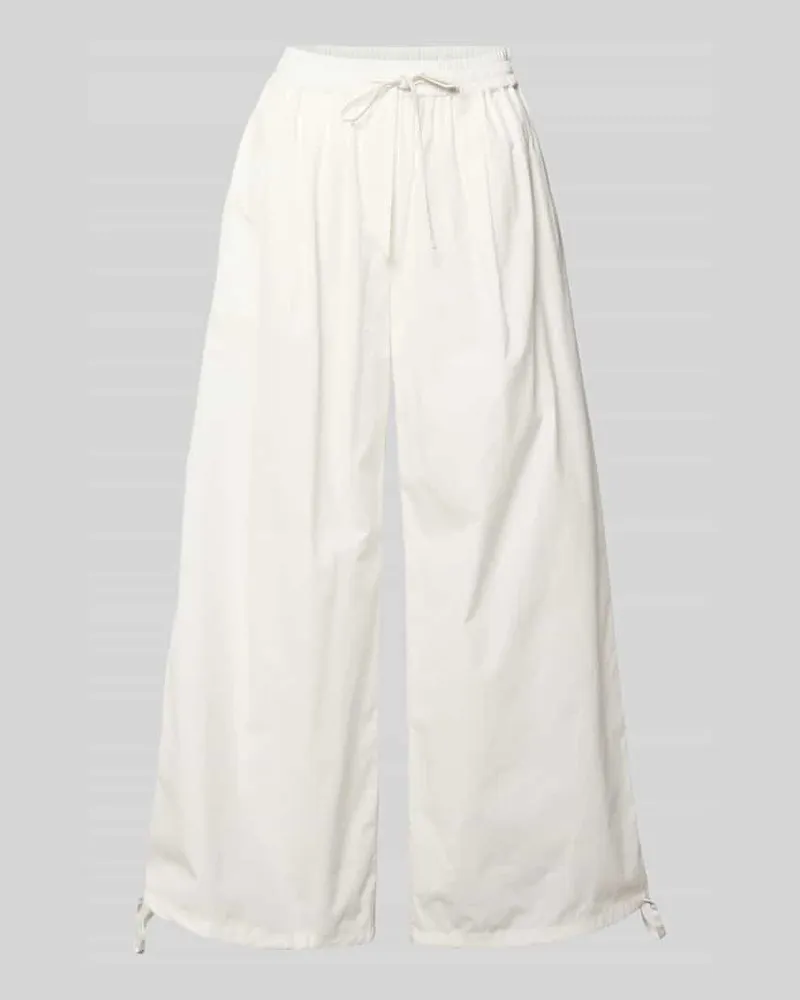 Max Mara Regular Fit Weite Hose aus reiner Baumwolle Modell 'BELLICO Weiss