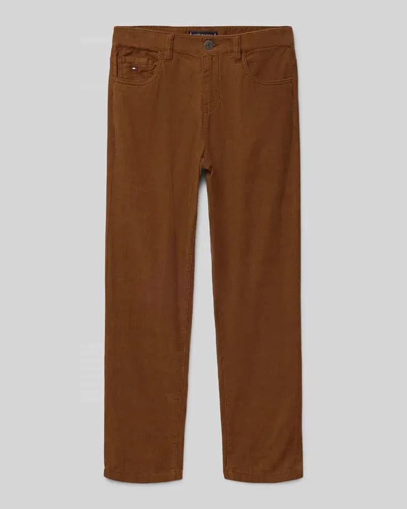 Tommy Hilfiger Straight Fit Cordhose aus reiner Baumwolle Cognac