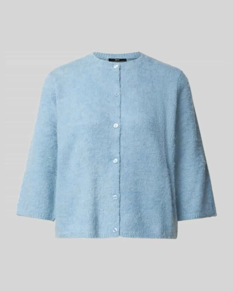 ZERO Regular Fit Cardigan mit Woll-Alpaka-Anteil Hellblau