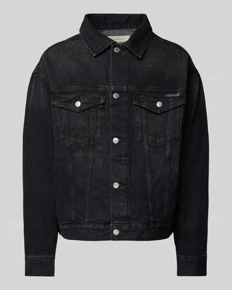 Calvin Klein Jeansjacke mit Brustpattentaschen Black