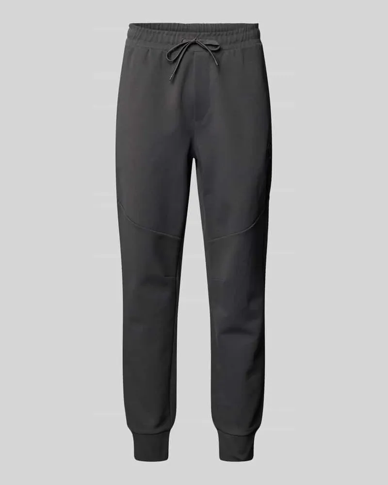 HUGO BOSS Regular Fit Jogpants aus Baumwoll-Mix Dunkelgrau