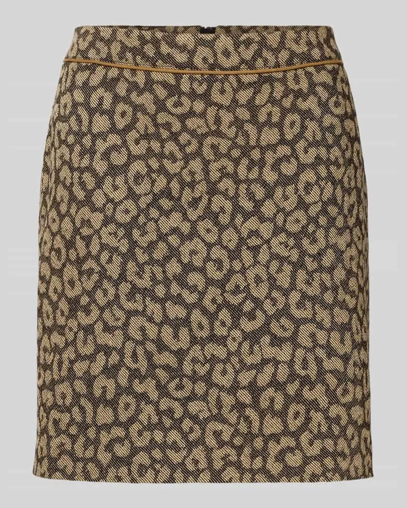 HUGO BOSS Schmaler Mini-Rock aus Baumwoll-Mix Modell 'VASOLA Beige