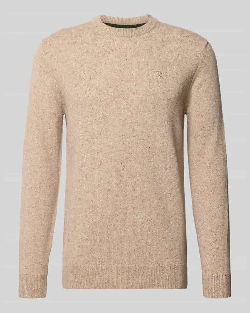 Barbour Pullover aus Woll-Seide-Mix mit Rundhalsausschnitt Modell 'TISBURY Beige