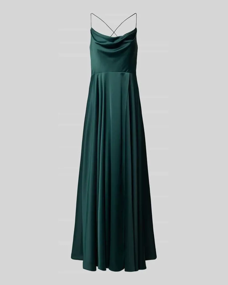 Vera Mont Abendkleid aus Satin mit Spaghettiträgern Dunkelgruen