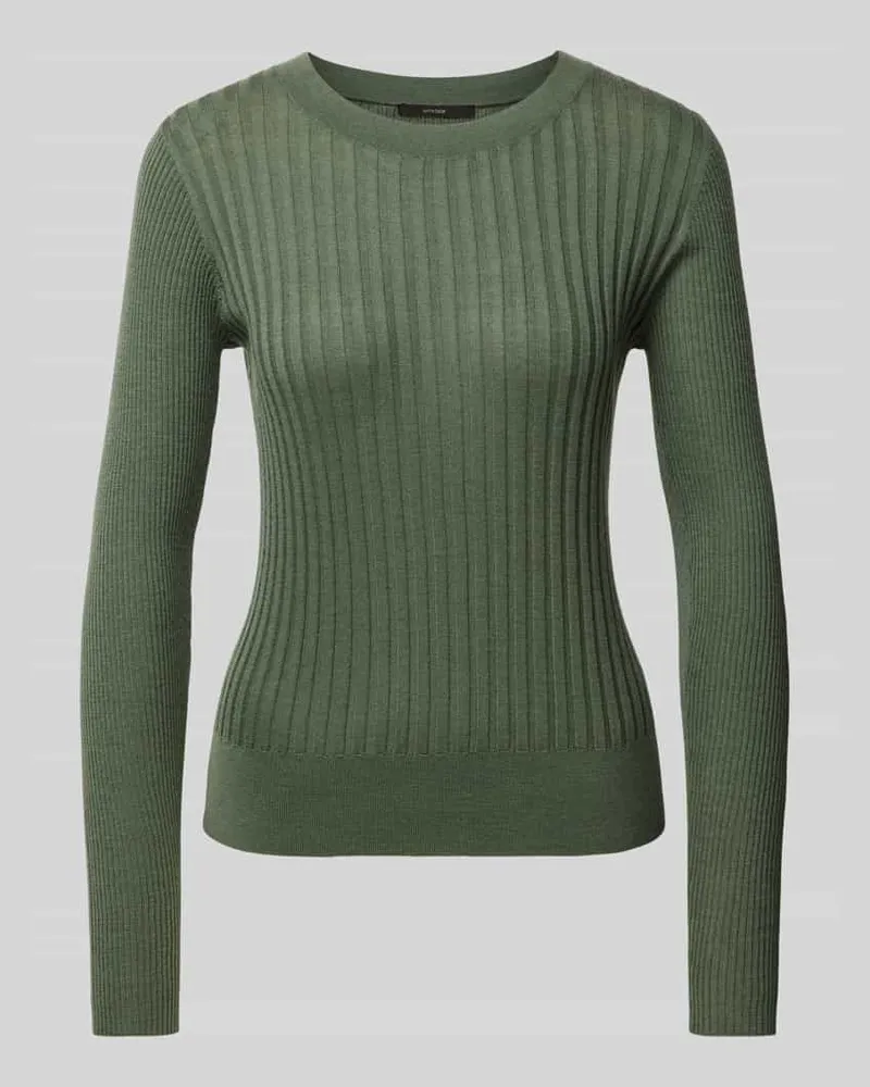 windsor. Longsleeve aus Schwurwoll-Seiden-Mix Oliv