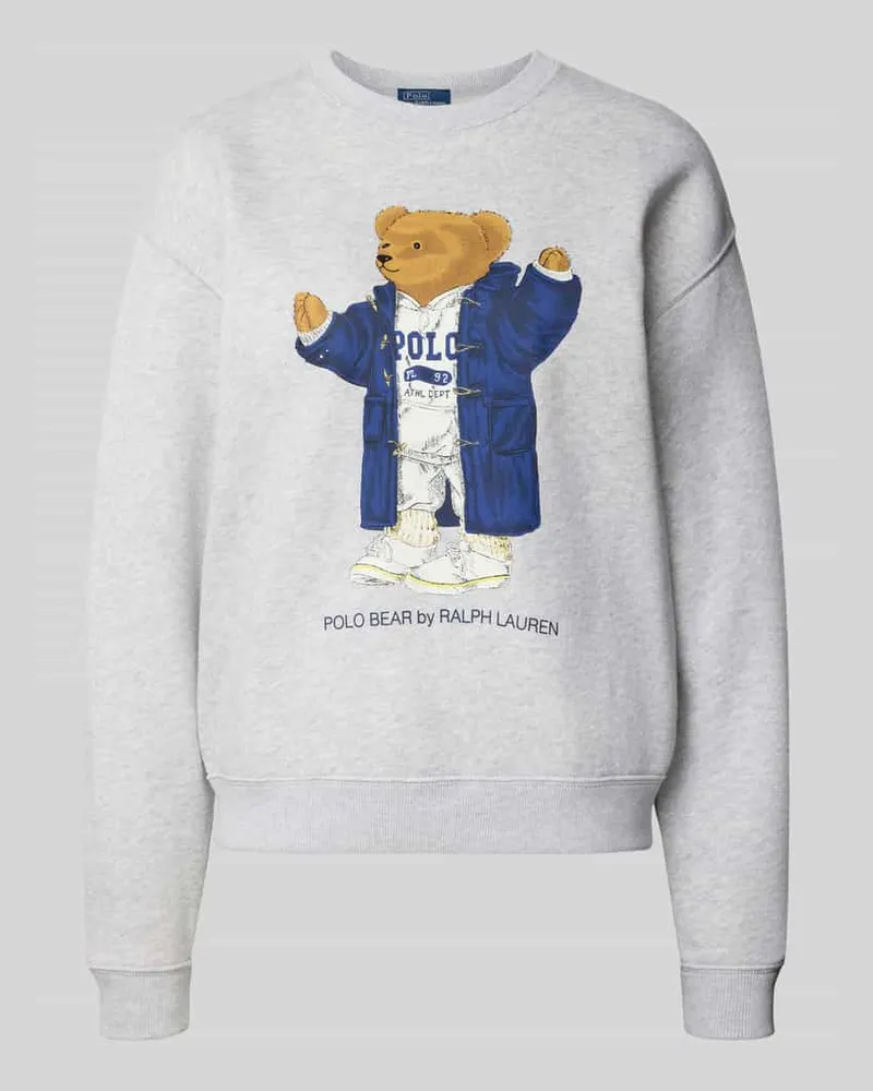 Ralph Lauren Sweatshirt mit Motiv-Print Hellgrau