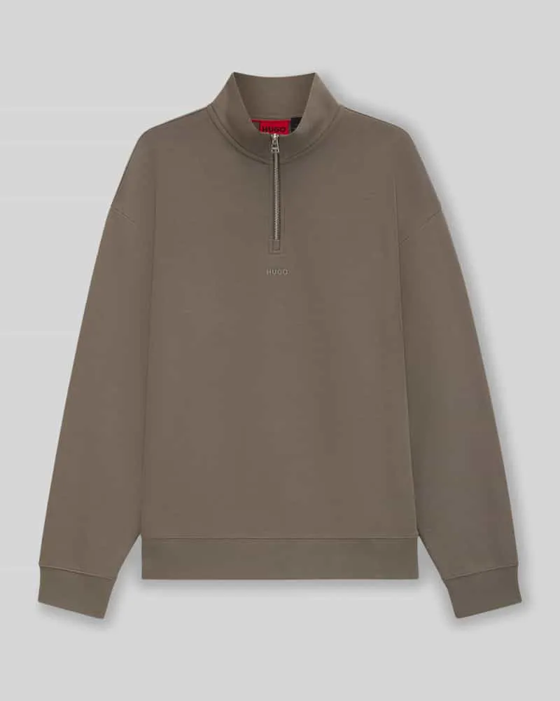 HUGO BOSS Relaxed Fit Sweatshirt aus Baumwolle Modell 'DURTY Mittelgrau