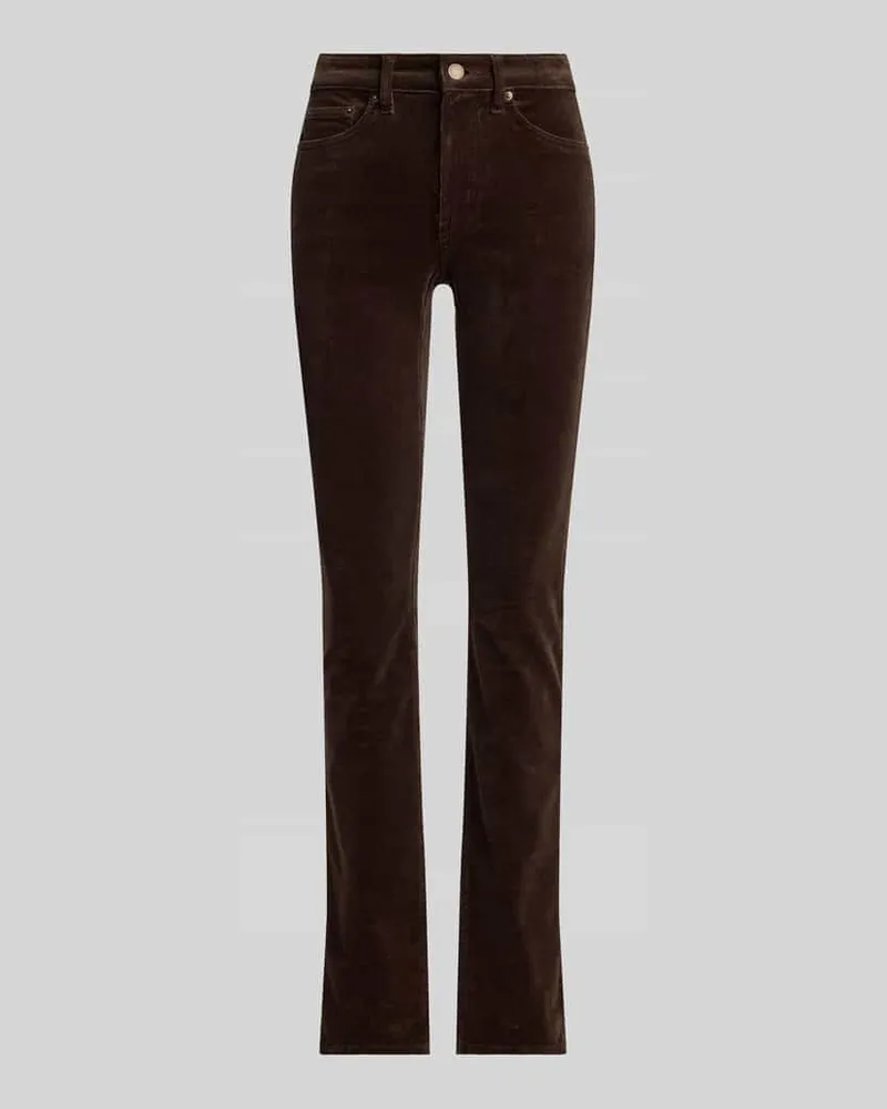 Ralph Lauren Slim Straight Leg Hose aus Baumwoll-Mix Dunkelbraun