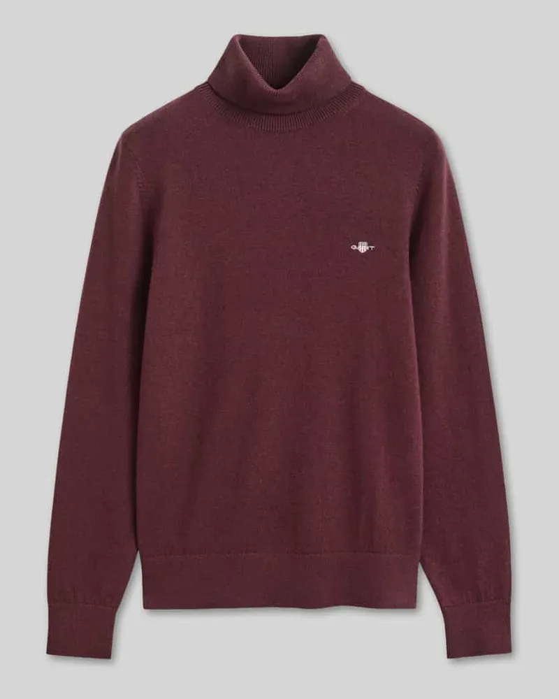 Gant Regular Fit Rollkragenpullover aus Woll-Mix Bordeaux