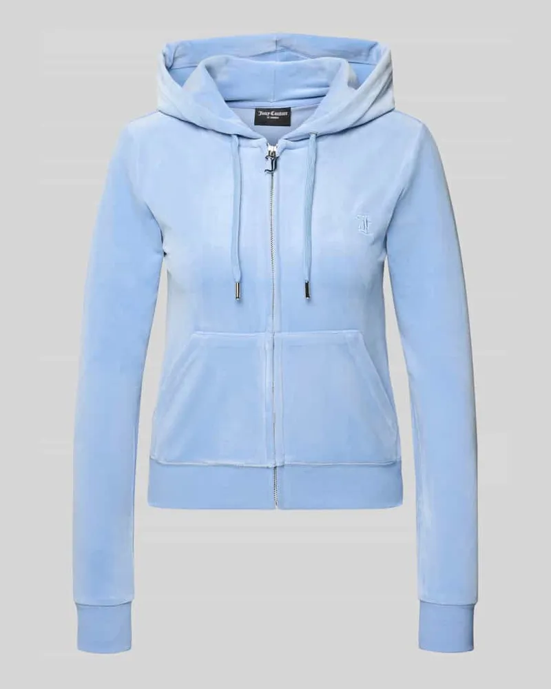 Juicy Couture Slim Fit Sweatjacke aus Samt Modell 'Robertson Bleu
