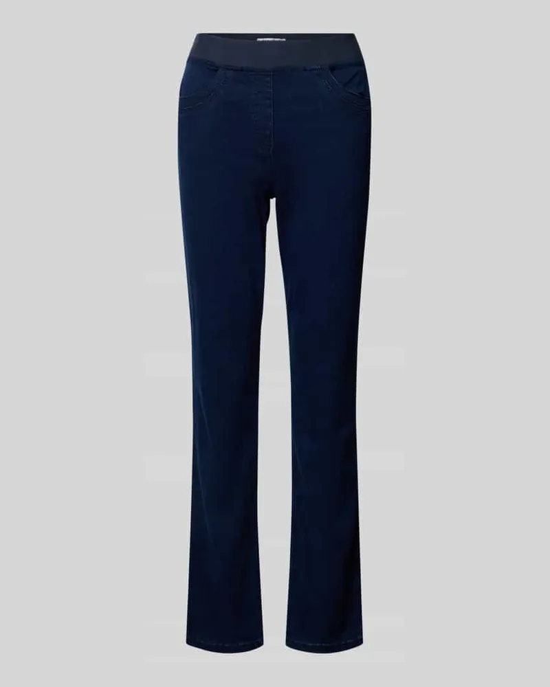 Brax Jeans mit elastischem Bund Modell 'Pamina Dunkelblau