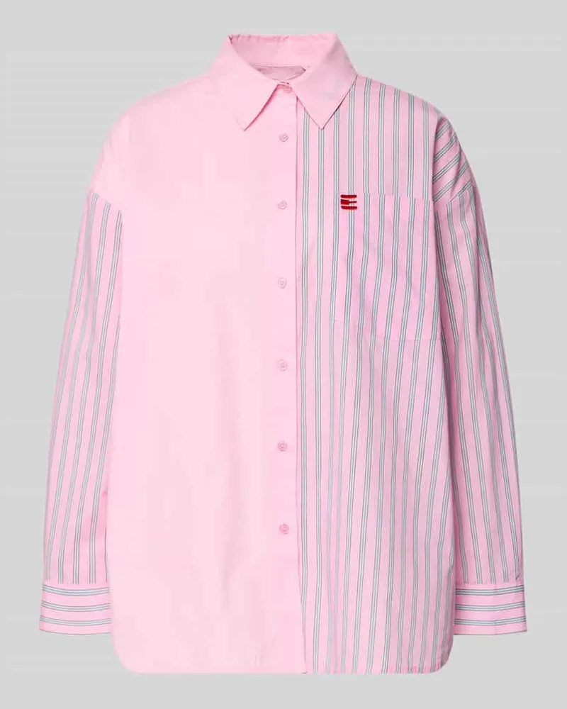 Essentiel Relaxed Fit Hemdbluse aus reiner Baumwolle Modell 'JOLIVIA Rosa