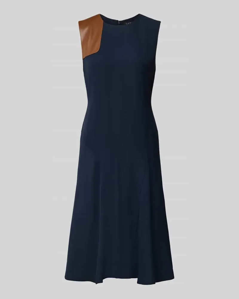 Ralph Lauren Knielanges Kleid mit Rundhalsausschnitt Modell 'MIAMEN Marine
