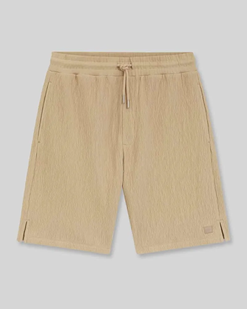 HUGO BOSS Relaxed Fit Shorts aus Baumwoll-Mix Modell 'DENOSHORT Beige