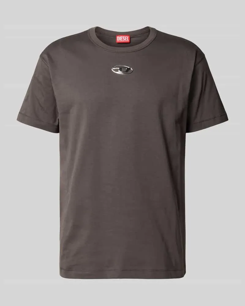 Diesel Regular Fit T-Shirt aus reiner Baumwolle Anthrazit