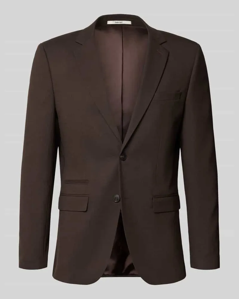 Selected Homme Slim Fit Sakko mit Woll-Anteil Modell 'SLIM-NEIL Dunkelbraun