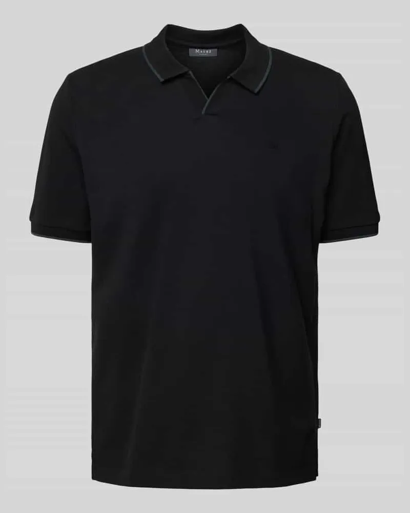 Maerz Regular Fit Poloshirt mit V-Ausschnitt Black