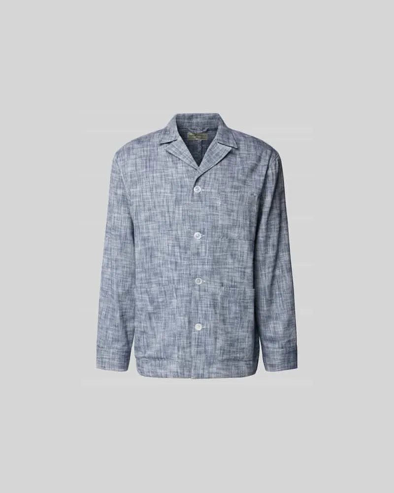 Officine Generale Relaxed Fit Hemdjacke aus Baumwolle Blau