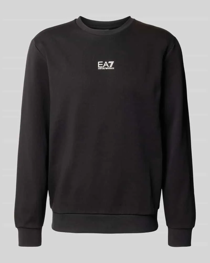 EA7 Sweatshirt mit Label-Detail Black