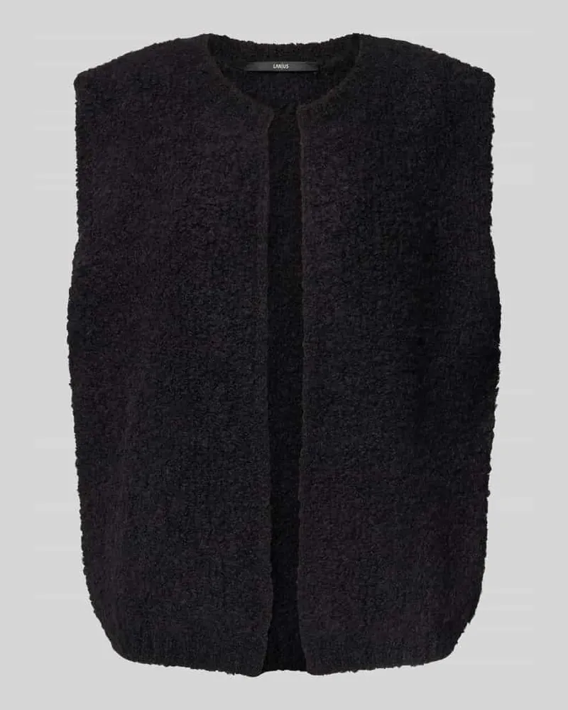 Lanius Weste in Bouclé-Optik mit Rundhalsausschnitt Black