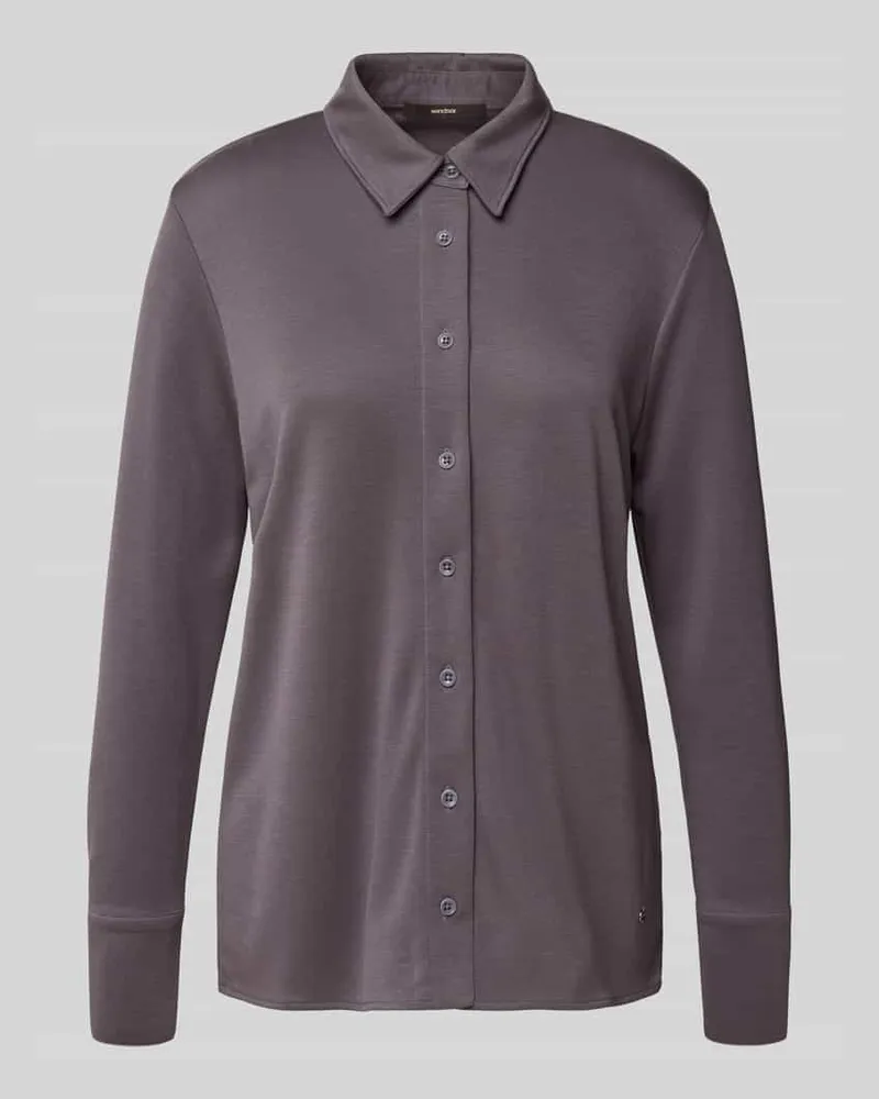 windsor. Regular Fit Bluse aus Lyocell-Mix mit Label-Detail Purple