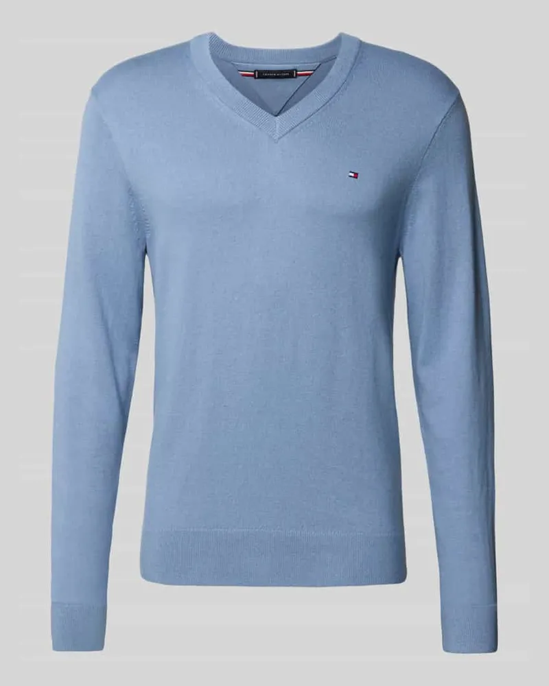 Tommy Hilfiger Regular Fit Pullover aus Baumwoll-Kaschmir-Mix Jeansblau