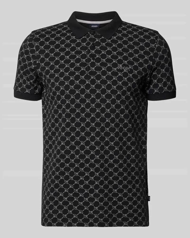 JOOP! Slim Fit Poloshirt mit Logo-Muster Modell 'Paigam Black