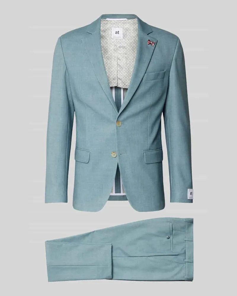 Atelier Torino Slim Fit Anzug mit 2-Knopf-Sakko Tuerkis