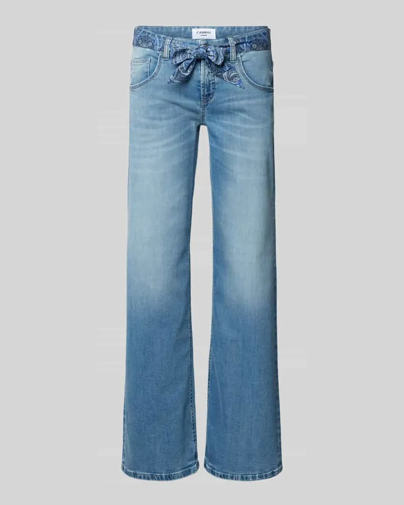 Cambio Wide Leg Jeans mit Bindegürtel Modell 'TESS Blau