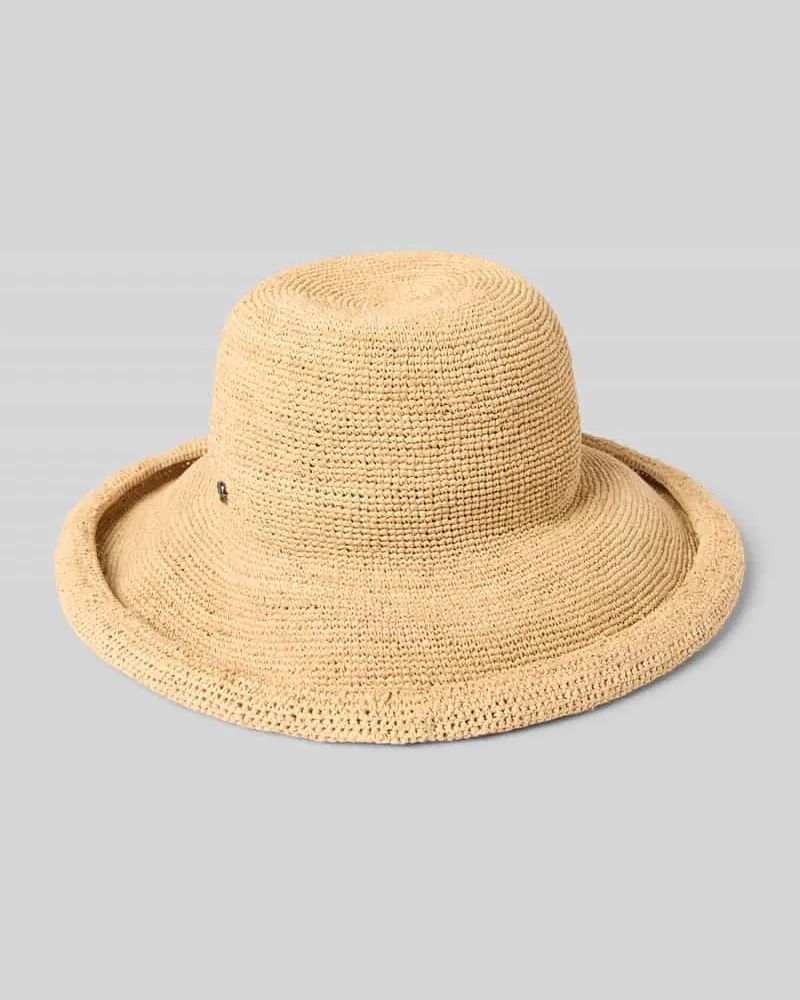 Loevenich Strohhut mit Label-Detail Beige