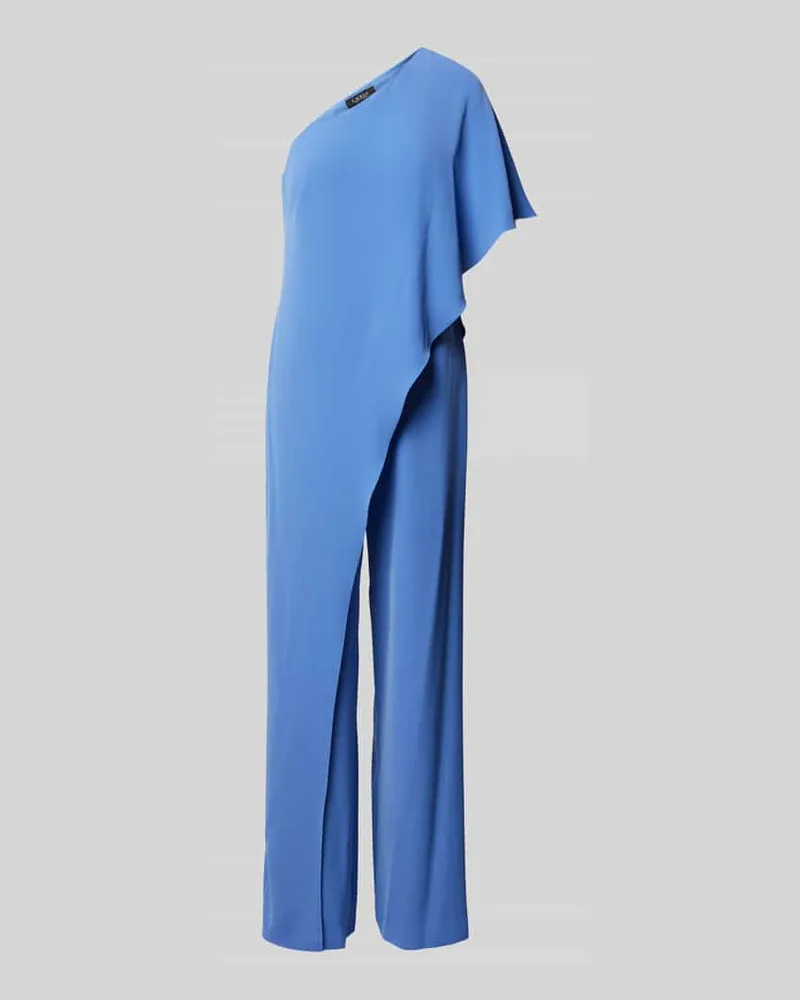Ralph Lauren Jumpsuit mit One-Shoulder-Träger Modell 'APRIL Blau