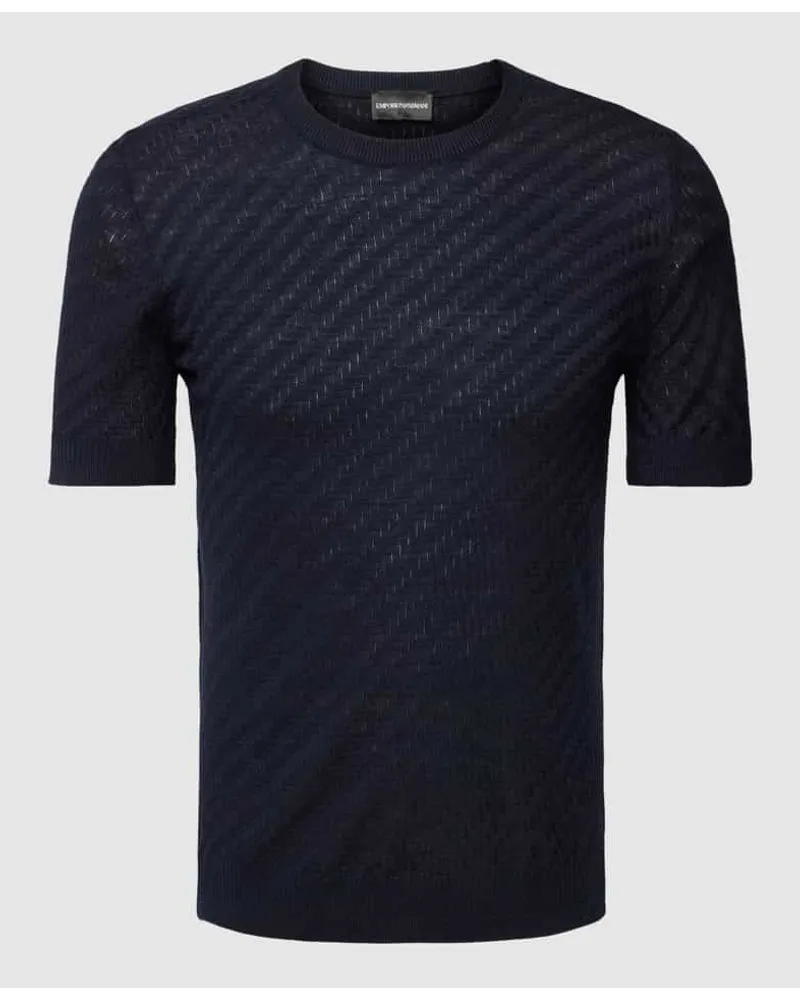 Emporio Armani T-Shirt mit Strukturmuster Marine