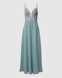 LUXUAR Abendkleid mit floralem Spitzenbesatz Gruen