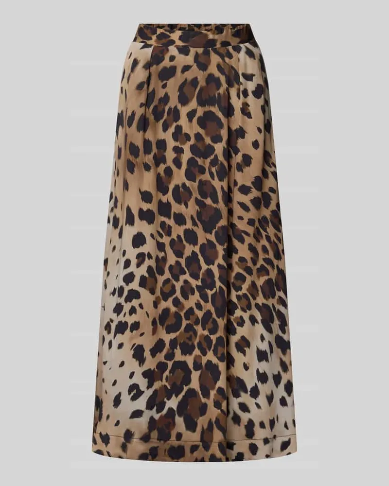 Smith & Soul Maxirock aus reiner Viskose mit Allover-Animal-Print Mittelbraun