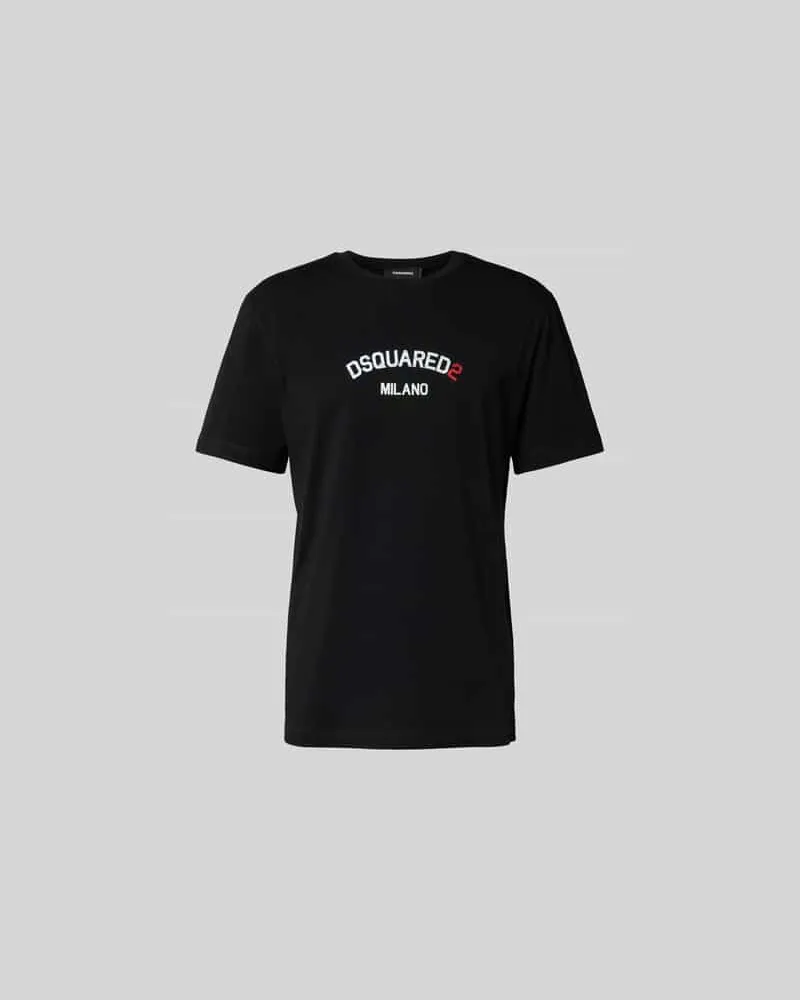 Dsquared2 Loose Fit T-Shirt mit Logo-Print Black