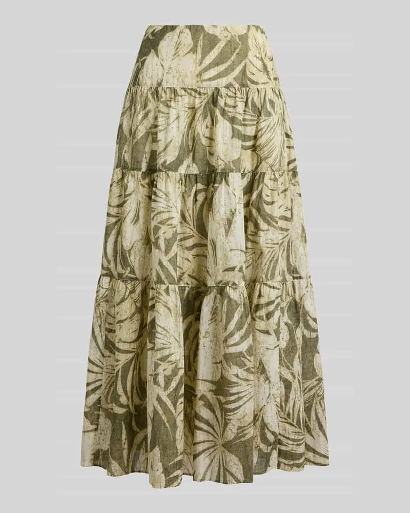 Ralph Lauren Weiter Maxi-Rock aus reiner Baumwolle Oliv
