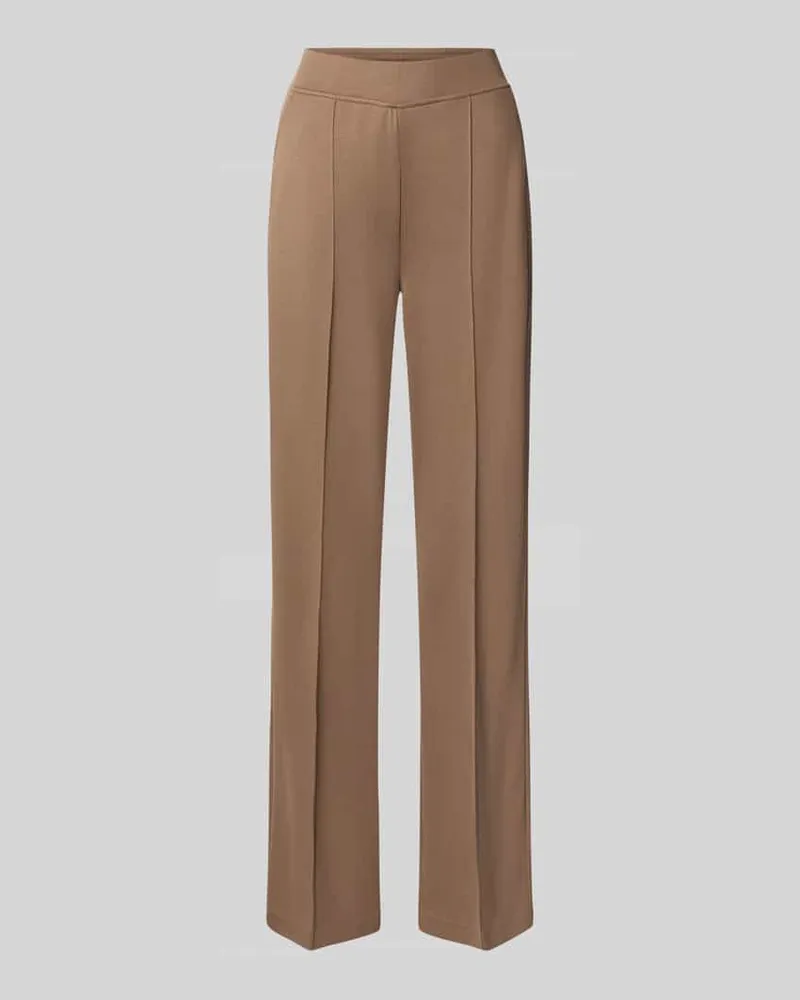 Milano Italy Straight Fit Hose aus Viskose-Mix Taupe