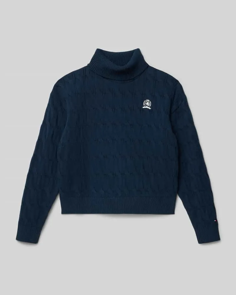 Tommy Hilfiger Regular Fit Rollkragenpullover aus Baumwoll-Mix Marine