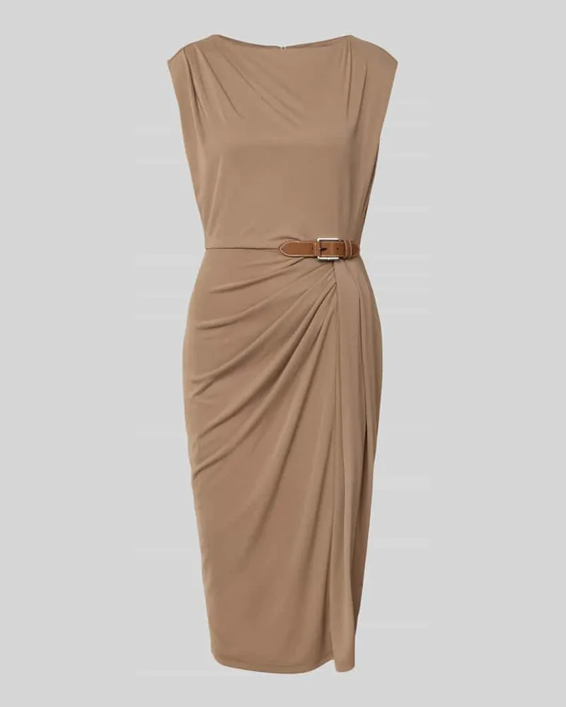 Ralph Lauren Midikleid mit Rundhalsausschnitt Modell 'BRENIEL Taupe