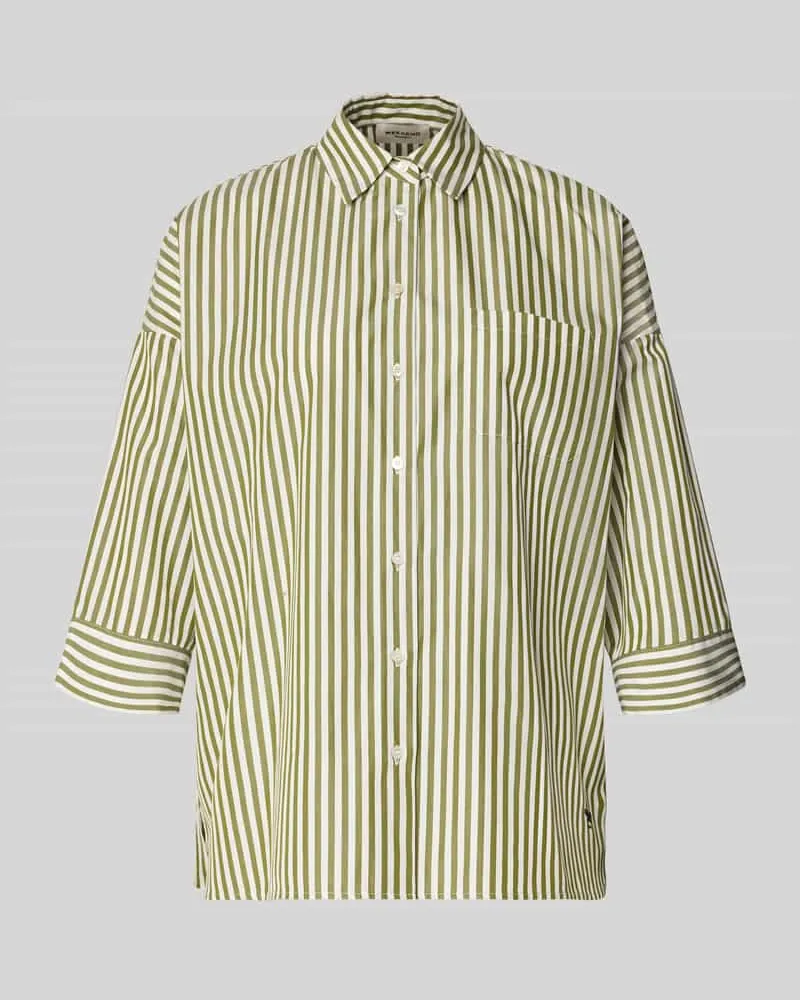 Max Mara Regular Fit Langarmbluse aus reiner Baumwolle Modell 'WKDGIRALDA Dunkelgruen