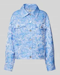 Baum und Pferdgarten Hemdjacke mit floralem Muster Blau